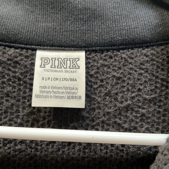 Victoria’s Secret pink please have zip pull over in black size small - Picture 4 of 7